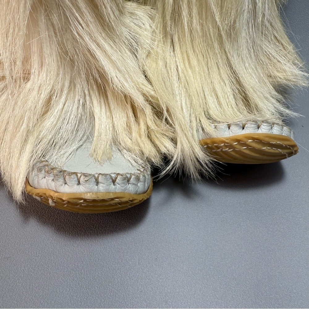 Bastien Bros Vintage Authentic MukLuk Cream Goat Fur Yeti Boots - Picture 6 of 11